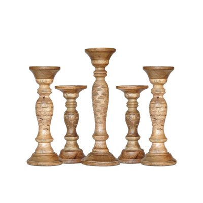 15'' H Wood Tabletop Pillar