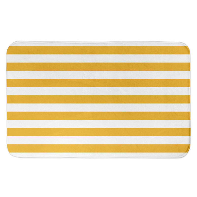 Tapis pour salle de bain Javion, Jaune