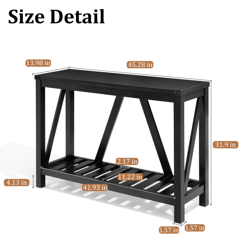 Natira 45.3'' Console Table, Black