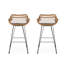 Deux fauteuils d'extérieur avec faux coussins d'eau - conception classique, siège de tabourets de bar de 28,75 pouces, finition grise