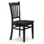 Ensemble de table de salle à manger 5 pièces comprenant une table et 4 chaises en bois avec dossier à lattes - noir-1183094992-1188413910-1188413911