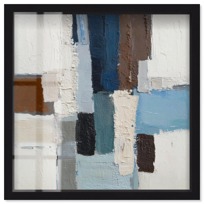 Cool Tones I Shadowbox Print Office Wall Decor by Art Remedy, Black Frame, 12 x 12, Black Frame, 13"H x 13"W