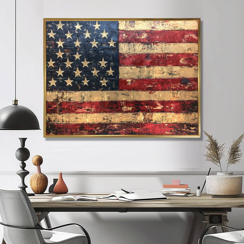 Drapeau de la convention de Moberly, États-Unis, art mural, H 12 po x l 20 po, Impression encadrée flottante, Or