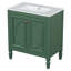 Meuble-lavabo de 30 po avec lavabo, deux portes avec tablette, charnières de porte à fermeture en douceur, style rétro-1478769994