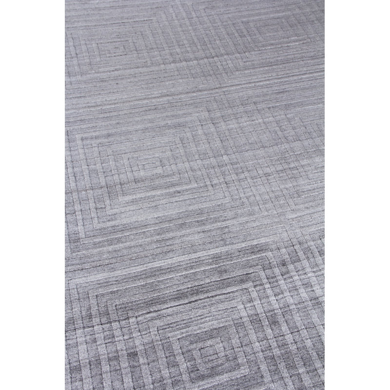 Castelli Geometric Area Rug in Charcoal, Rectangle 6' x 9', Gray