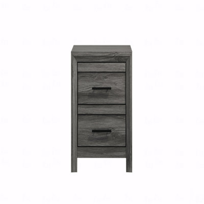 2-Drawer Bedroom Nightstand, Modern Woodenen