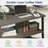 2 Piece All-Weather Outdoor Patio Set with 3-Seat Sofa and Rectangular Coffee Table, Black Frame, Gray Cushions-260723333-260723332