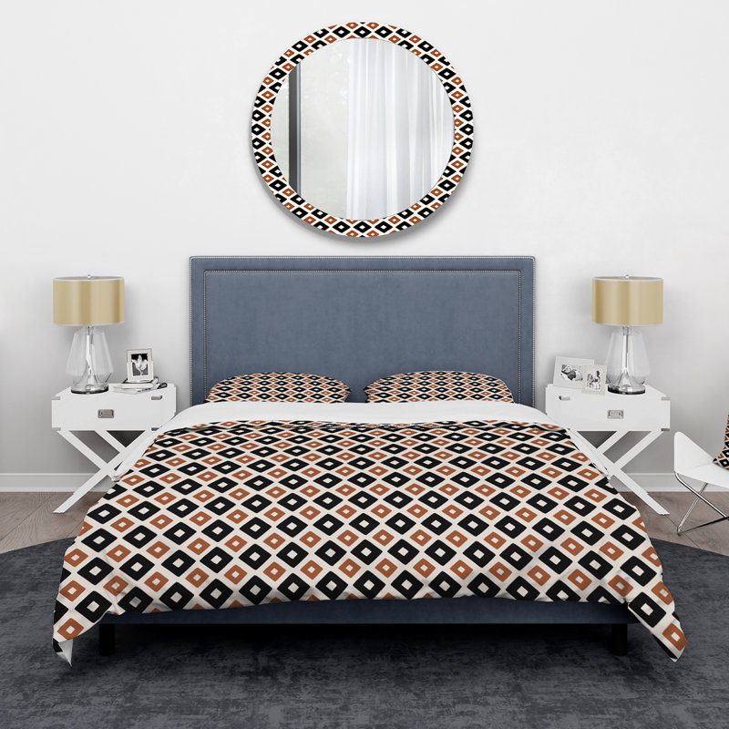 Polyester Geometric Shapes Duvet Cover, Twin Duvet Cover + 1 Standard Sham