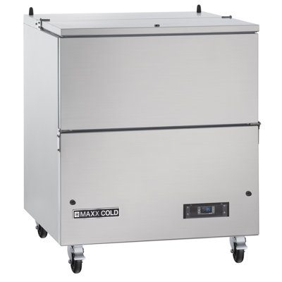 Maxx Cold Milk Cooler, 34"W, Stores up to (8) 13" Milk Crates, in Stainless Steel