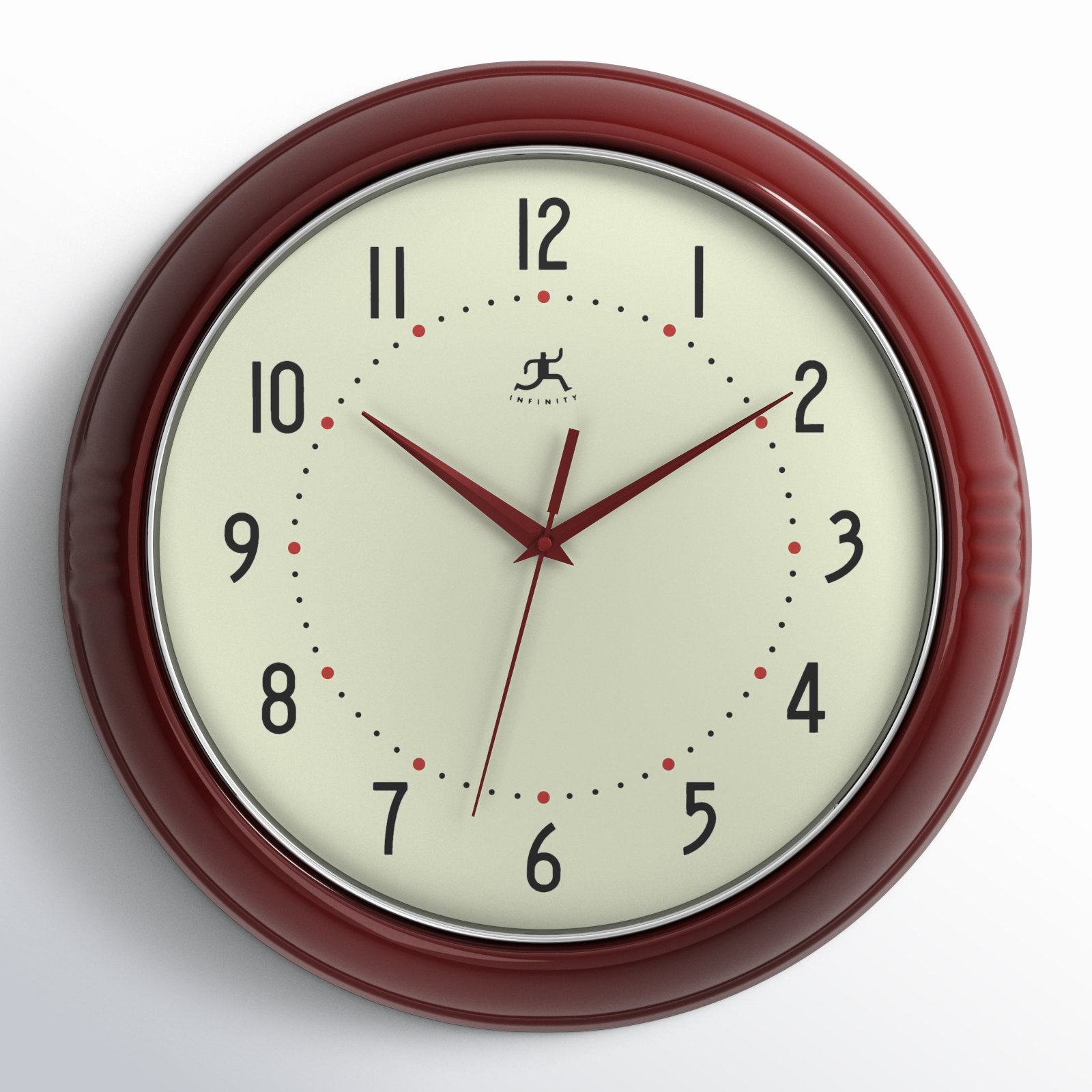 Desdra Metal Wall Clock, Red, Medium