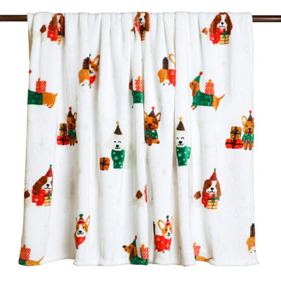 HITIME Cozy Blanket Printed Blanket Twin Christmas Blanket - 300 GSM Fleece Blanket Twin Size Blanket For Home Decoration, Ultra Soft Blanket Microfiber Twin Blanket (Twin - 60" X 80")