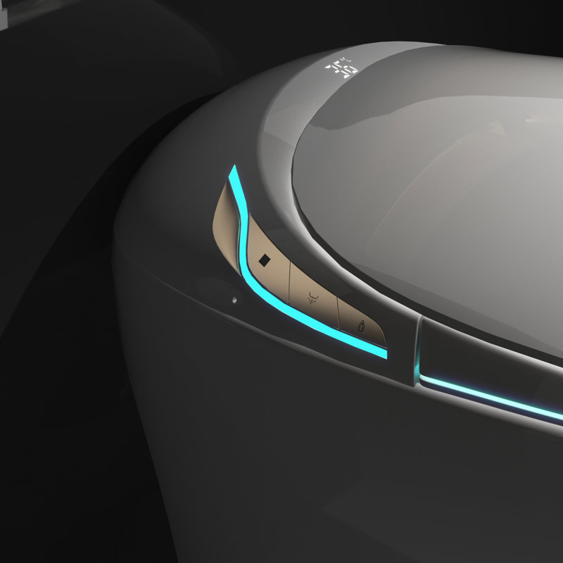 Smart Toilet For Hygienic Living, Auto Open/Close Seat, Foot Sensor, Grey Bathroom Unit Toilet, Lid Function, Sensor Control, Advanced Flushing Technology