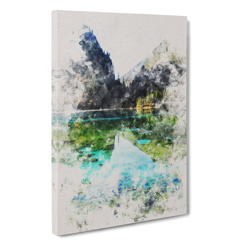 Lake And Mountain View - Wrapped Canvas, 60cm H x 40cm W x 3cm D