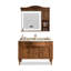 Meuble-lavabo en chêne de style européen avec lavabo en céramique pour salle de bain-129456885