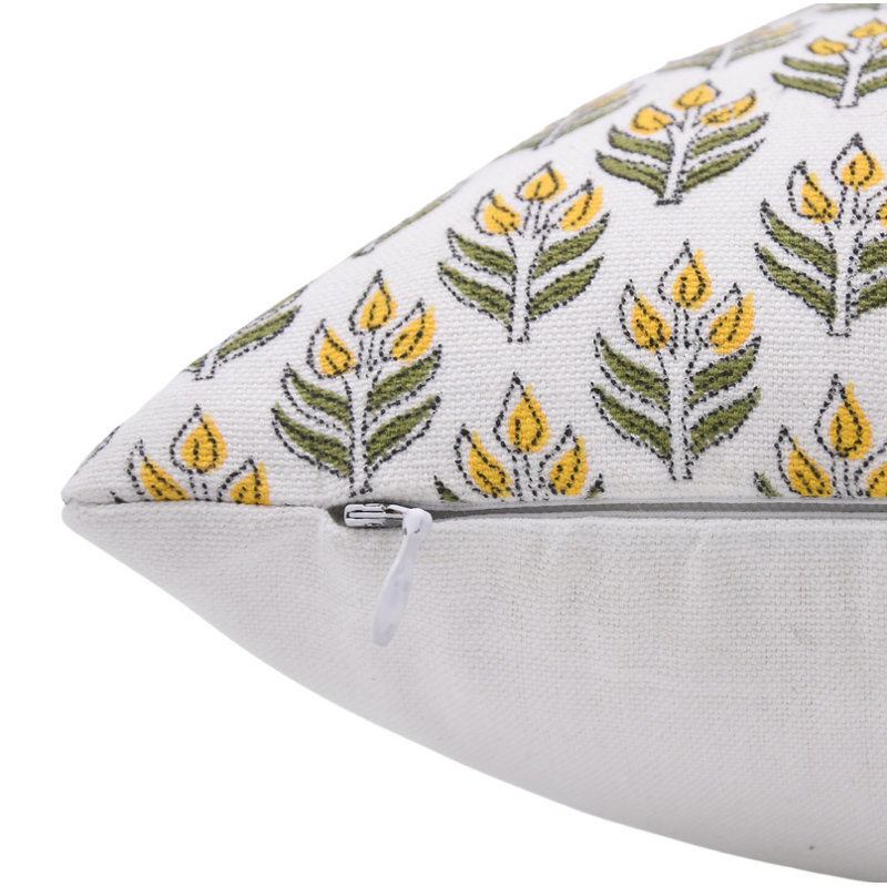 Housse de coussin en coton imprimé à la main boho home accent housse de coussin à imprimé floral traditionnel, Carré