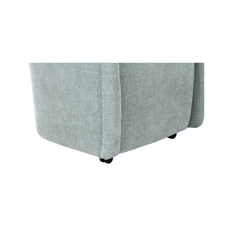 Denice Rolling Dining Arm Chair, Blue Polyester