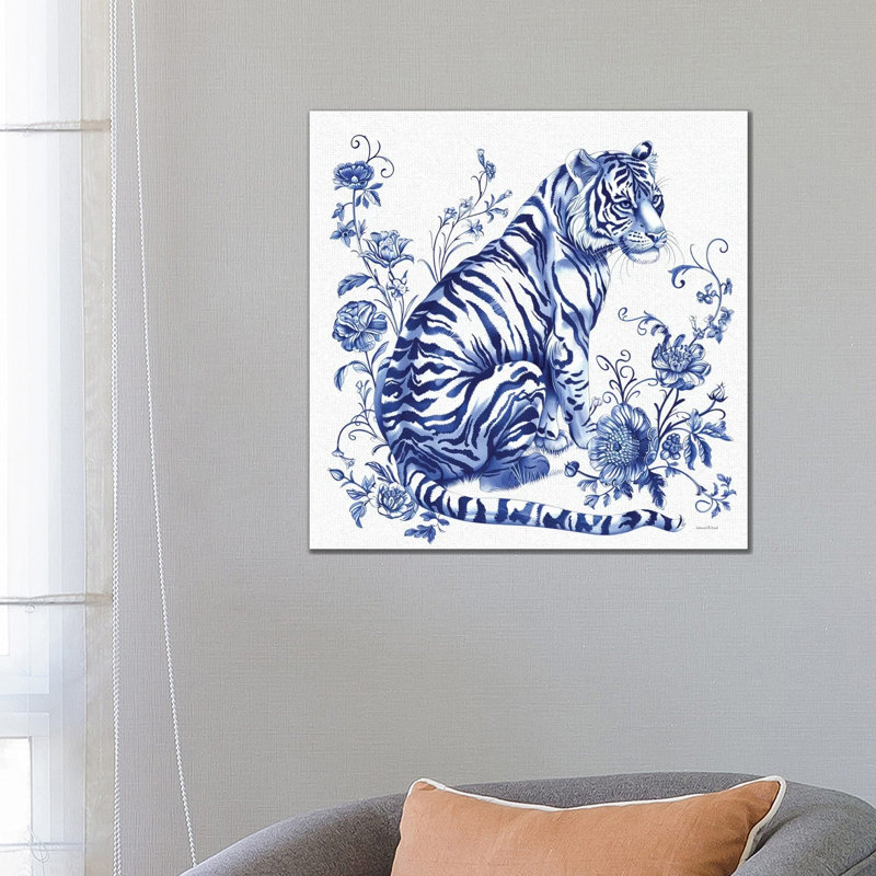 Chinoiserie Tiger 1 Piece Wall Art on Canvas, 66.04 cm H x 66.04 cm W x 3.175 cm D, Does Not Apply