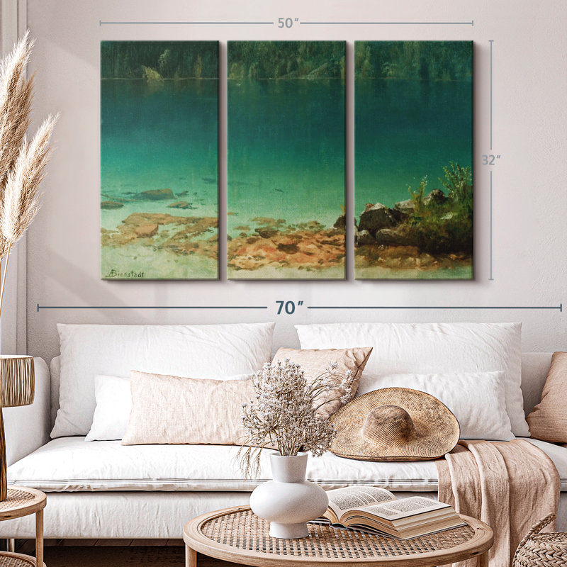 «Lake Scene» sur, H 32 po x l 50 po