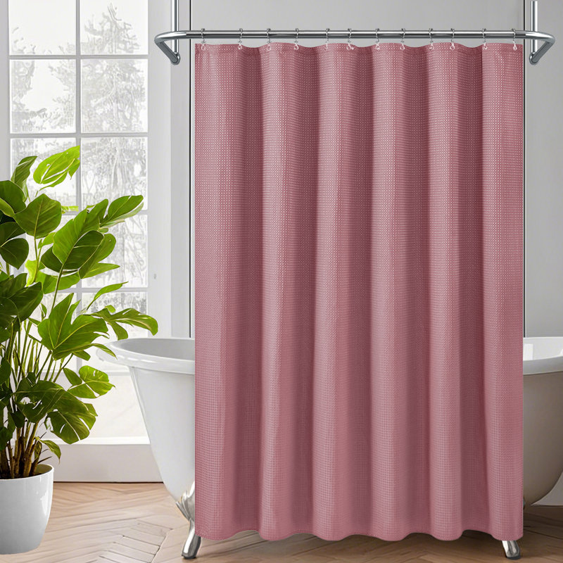 Rideau de douche à tissage gaufré, H 72 po x l 71 po, Mauve pâle