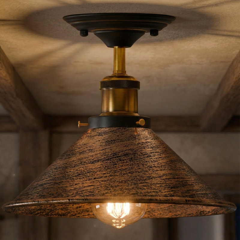 Semi Flush Mount, Brushed Copper