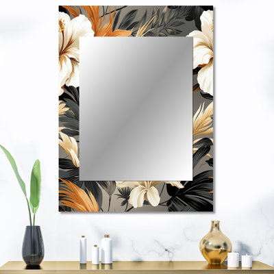 Analiesa Neutral Mirage Tropical Pattern - tropical  Unique Wall Mirror, Tropical Mirror, Printed Metal Art