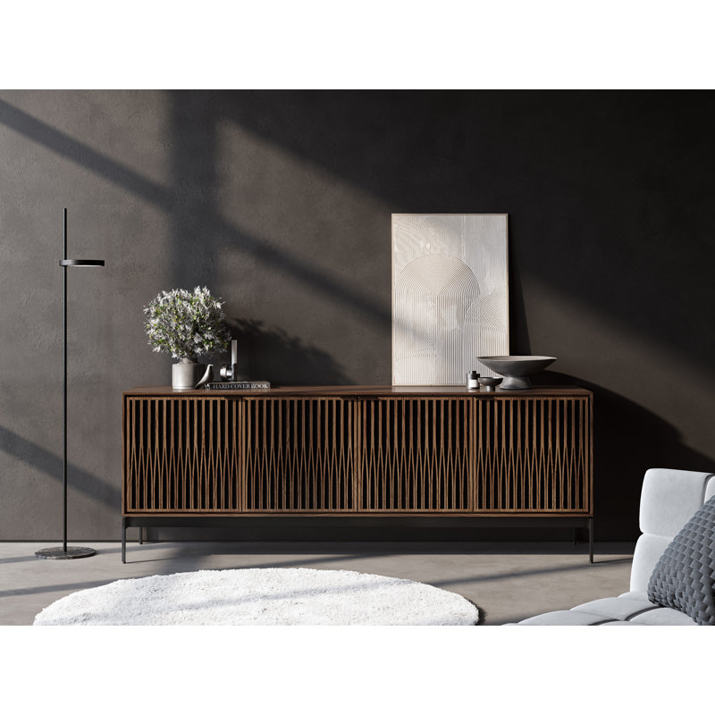 Elements - Cabinet with Console Base - Tune Door, Natural Walnut