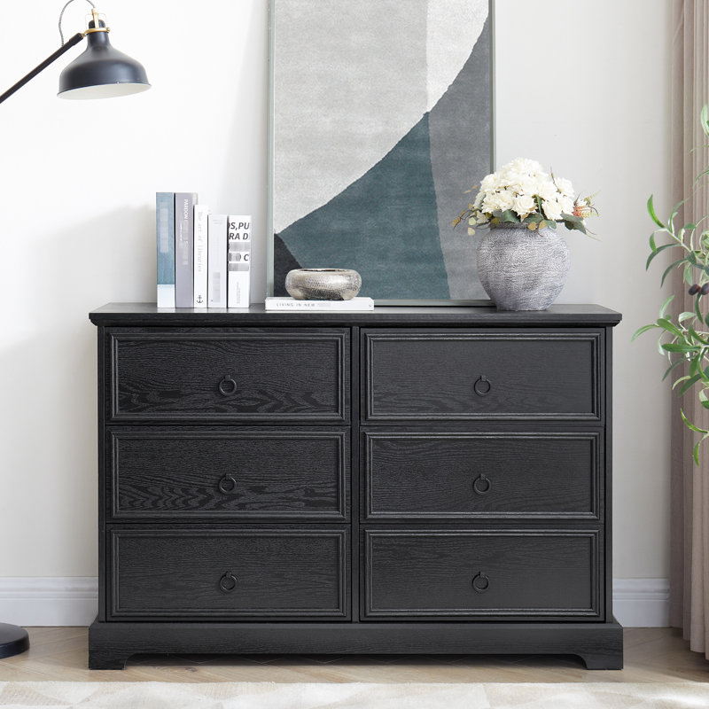 Commode moderne pour chambre à coucher 6 - Commode en bois noir avec unité de rangement spacieuse
