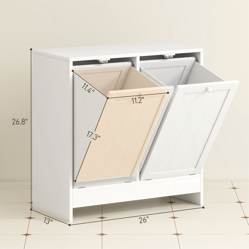 Hidden Laundry Hamper Cabinet,Tilt-Out Laundry Storage Cabinet