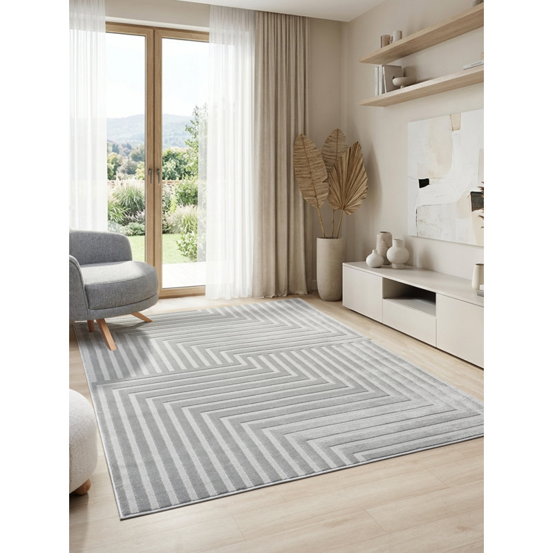 Tapis à motif géométrique abstrait de la collection Nuevo, 5'3 x 7'3