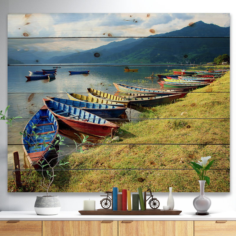 « color bateau »-imprimé, H 15 po x l 20 po x P 1 po, Bois