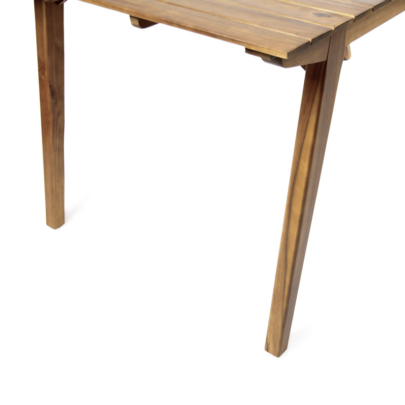 Table de salle à manger d'extérieur en bois massif de 69 po