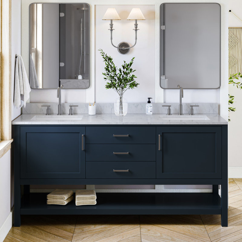 Bayhill 73 in. Double Vanity, Rectangle, Midnight Blue, 73"