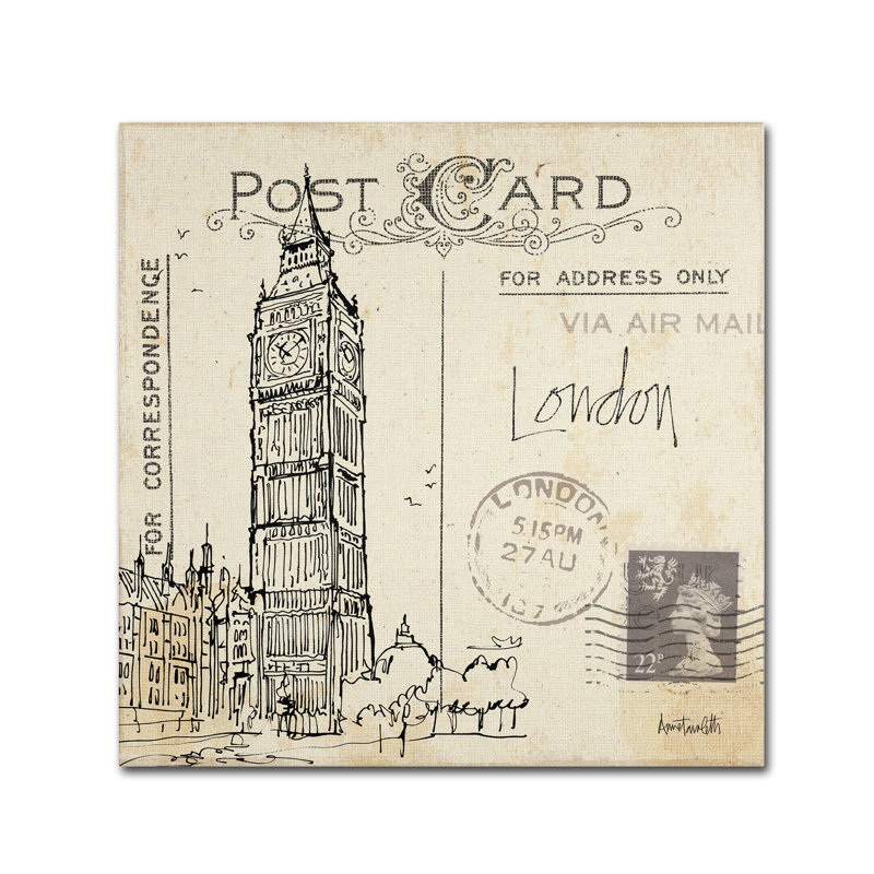Ladzi «Post card Sketches II» par Anne Tavoletti, impression sur toile tendue, H 18 po x l 18 po x P 2 po