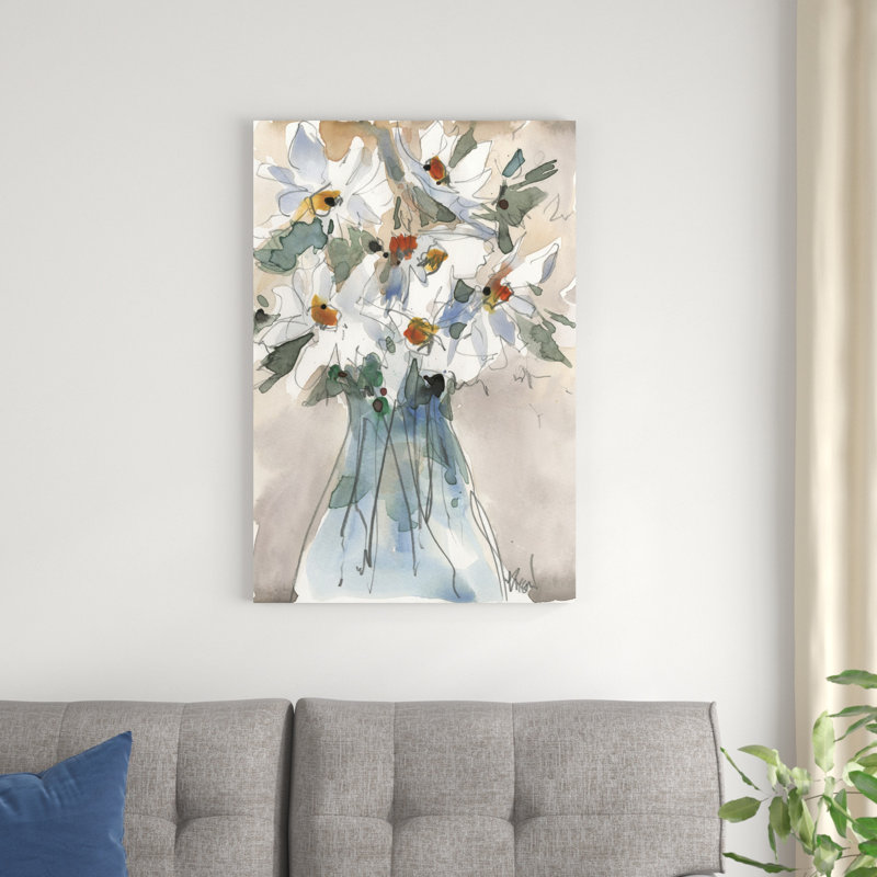 «Daisy Point of View II» par Samuel Dixon - peinture sur toile tendue, H 36 po x l 24 po