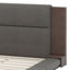 Floor Upholstered Platform Bed With Extended Wood Headboard & Bedside Shelf-1420887788