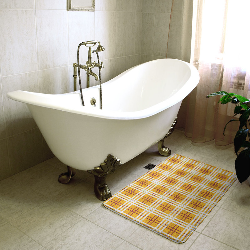 Tapis pour salle de bain Philadelphia, l 21 po x L 34 po, Yellow/White