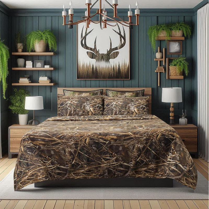 Draps Realtree Max-5 Camouflage - Literie camouflage - Ensemble de draps de chasse en microfibre de qualité supérieure - Ensemble de literie d'extérieur lavable