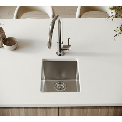 Cantrio KSS-1315-1 13.25-Inch 18-Gauge Stainless Steel Undermount Single Bowl Kitchen Sink 
