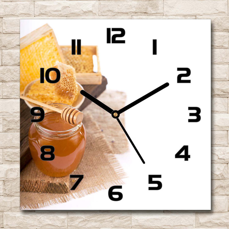 Imranul Glass Wall Clock, Black/Brown