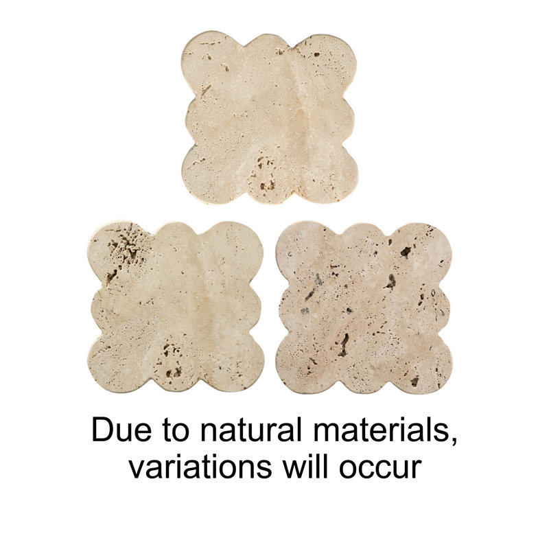 Tuscan Elegance Travertine Coaster Set