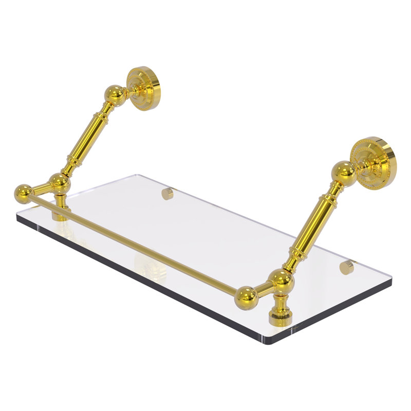 Tablette de support Marchmont, Laiton poli, H 7,3 po x l 18 po x P 8,6 po
