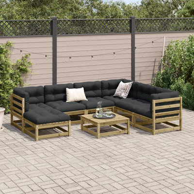 Brayden Studio Garden Sofas Armless 3 Pcs 70X70x67 Cm Solid Wood
