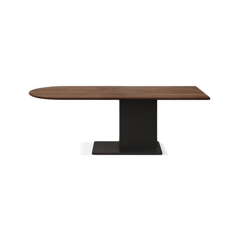 Brown half Round Solid wood with Iron Dining Table For Dining Room/Kitchen, 29.53"H x 62.99"L x 31.5"W