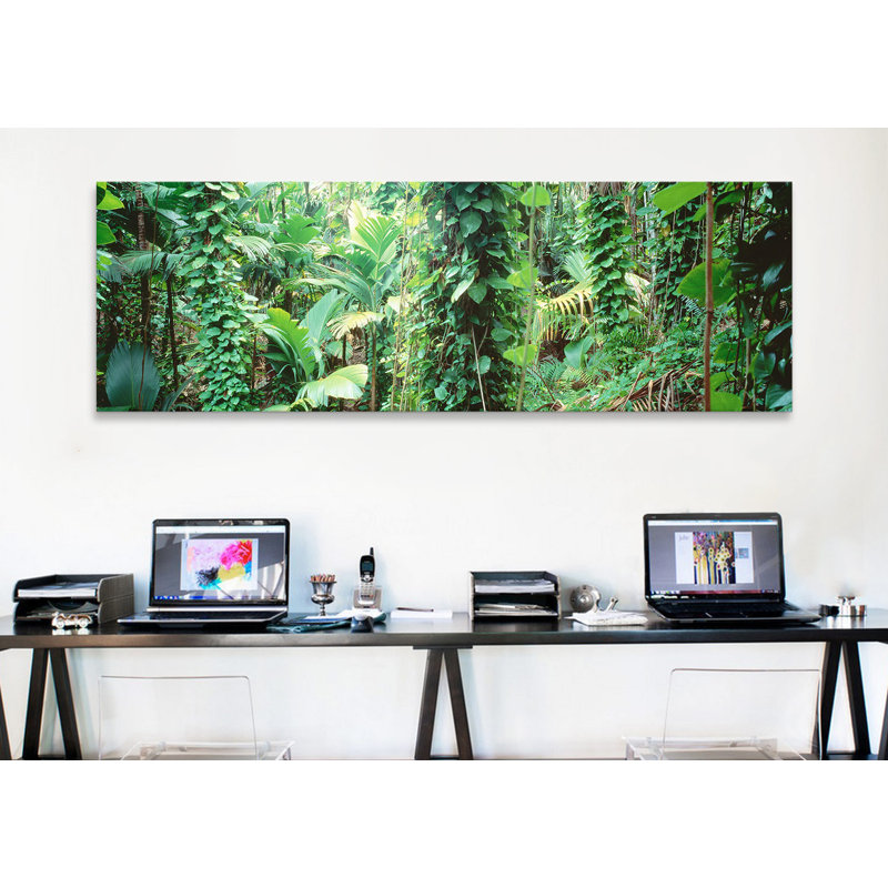 Des seychelles de végétation panoramique, reproduction de photo sur toile, H 24 po x l 72 po x P 1,5 po, Toile tendue