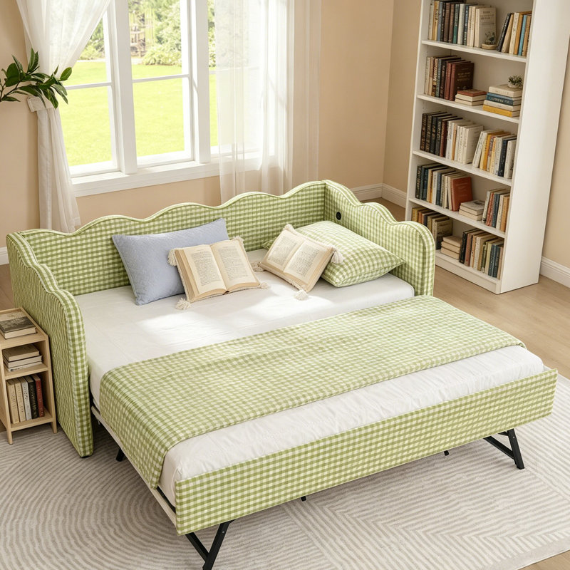 Lit de jour Cozy Gingham, Vert