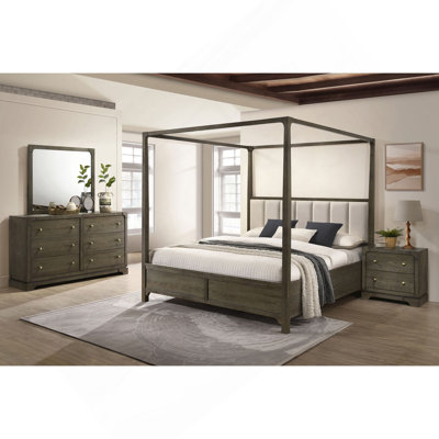Ensemble de chambre avec grand lit 4 pièces Dark Cocoa