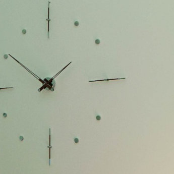 Très grande horloge murale Mixto, Laque noire, Petit