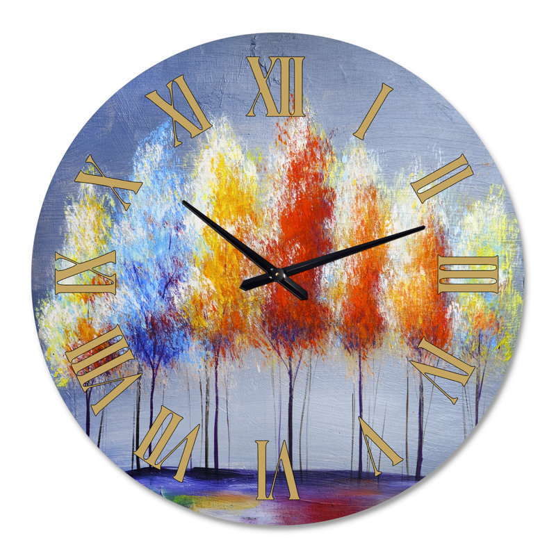 Arbre d'automne en forêt colorée XXXI - Horloge murale de ferme, Moyen