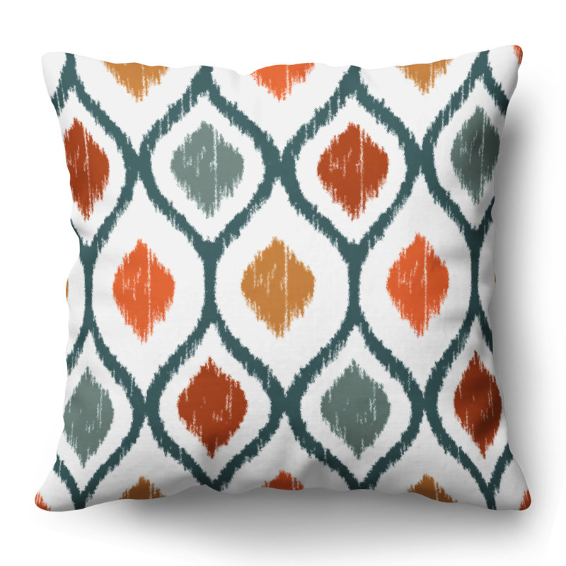 Coussin décoratif à motif de losanges avec polyester de qualité supérieure, Style bohème, 18 po x 18 po
