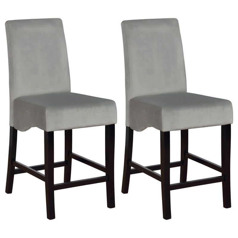  Stanton Velvet Upholstered Counter Chair Grey (Set of 2)